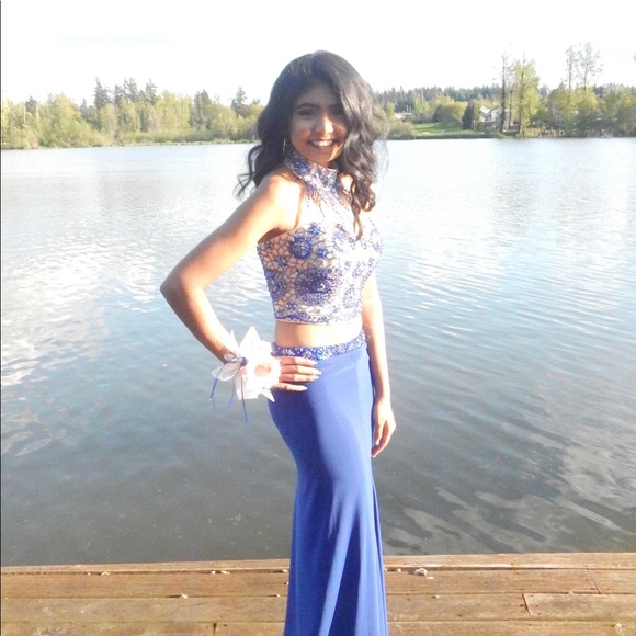 sachin and babi light blue dress Dresses | 2 Piece Royal Blue Prom Dress Like New
